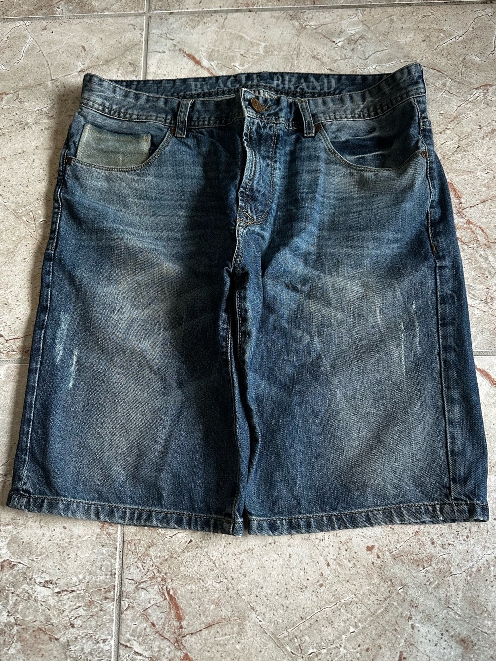 Mens Denim Shorts - Blue Washed Jeans